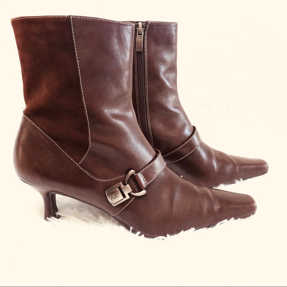 Anne Klein - Brown Leather AK Sanford Boots